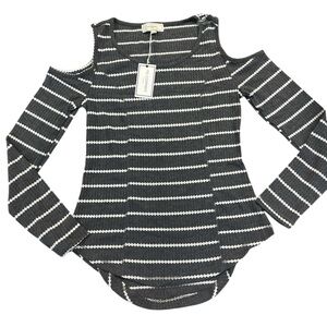 Cold Shoulder High Low Shirtta Top Long Sleeve Large